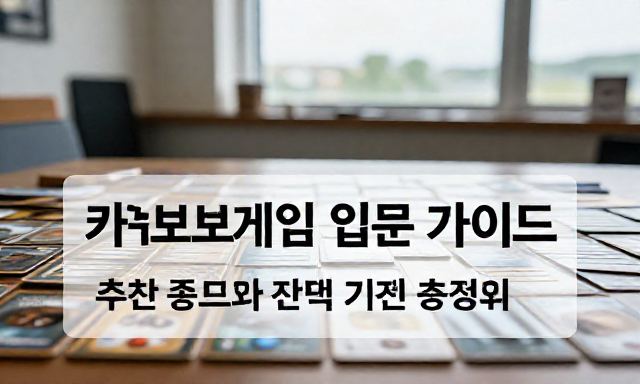 카드보드게임 관련 이미지 - 카드보드게임 입문 가이드: 추천 종류와 선택 기준 총정리